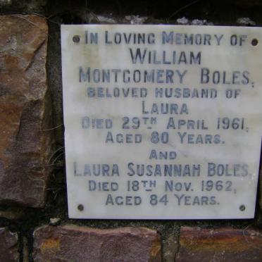 BOLES Willam Montgomery -1961 &amp; Laura Susannah -1962