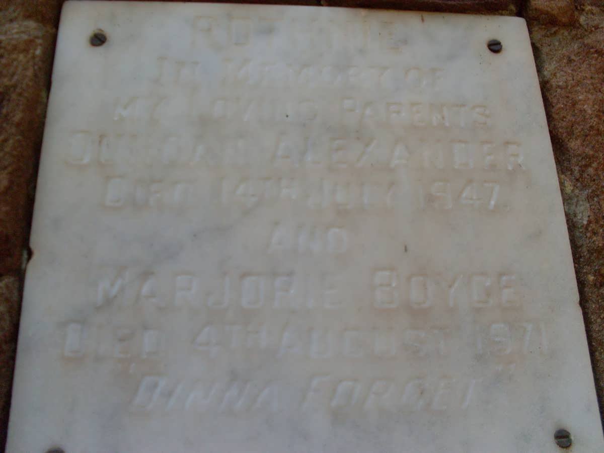 BOYCE Duncan Alexander -1947 &amp; Marjorie -1971