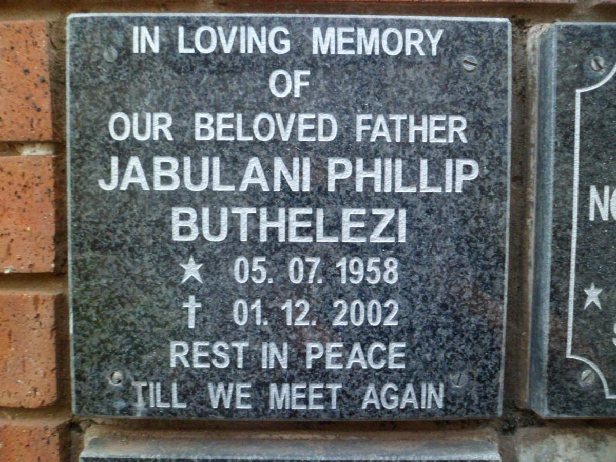 BUTHELEZI Jabulani Phillip 1958-2002