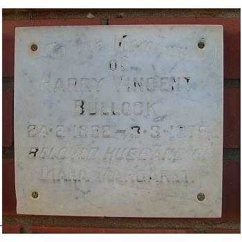 BULLOCK Harry Vincent 1892 - 1975