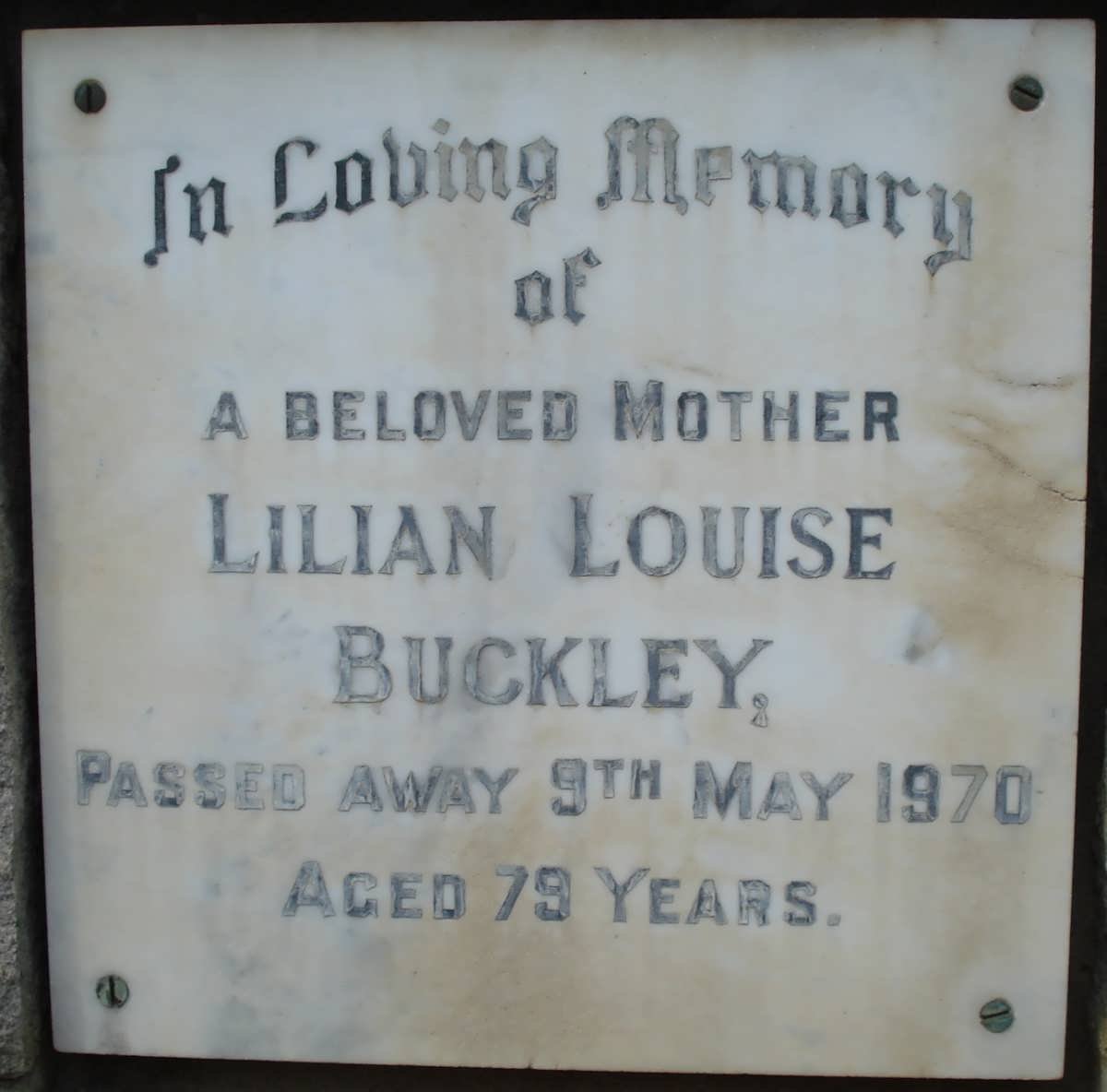 BUCKLEY Lilian Louise -1970
