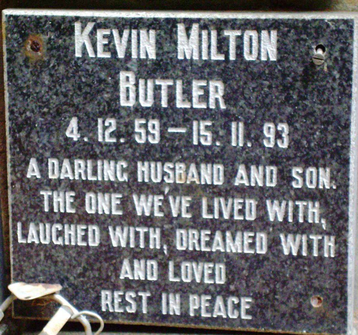BUTLER Kevin Milton 1959-1993
