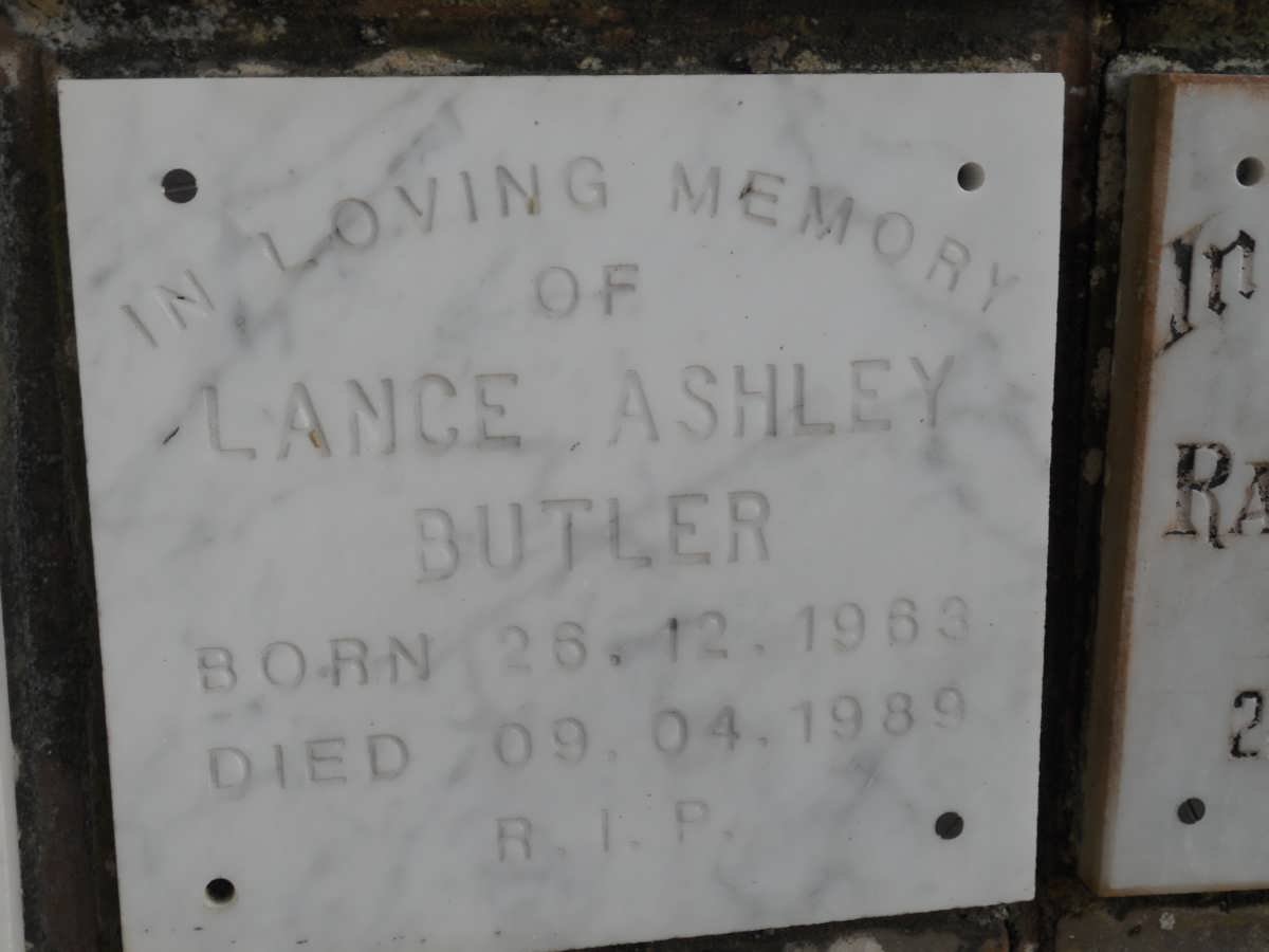 BUTLER Lance Ashley 1963-1989