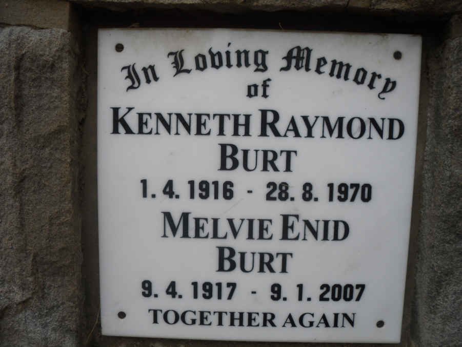 BURT Kenneth Raymond 1916-1970 &amp; Melvie Enid 1917-2007