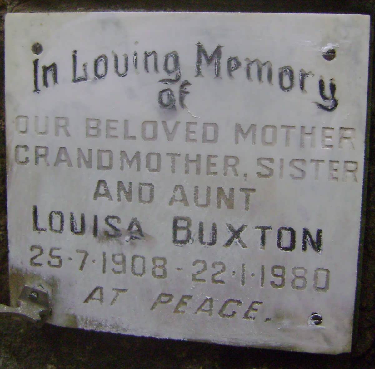 BUXTON Louisa 1908-1980