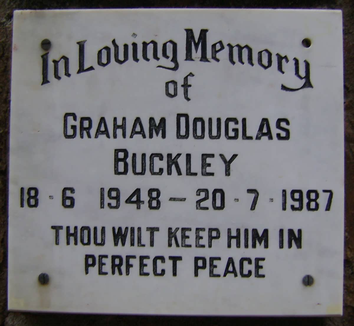 BUCKLEY Graham Douglas 1948-1987