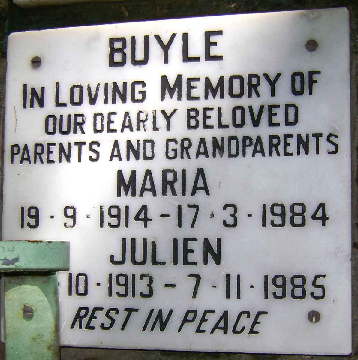 BUYLE Julien 1913-1985 &amp; Maria 1914-1984