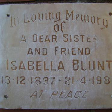 BLUNT Isabella 1897-1982
