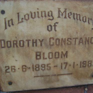 BLOOM Dorothy Constance 1895-1983
