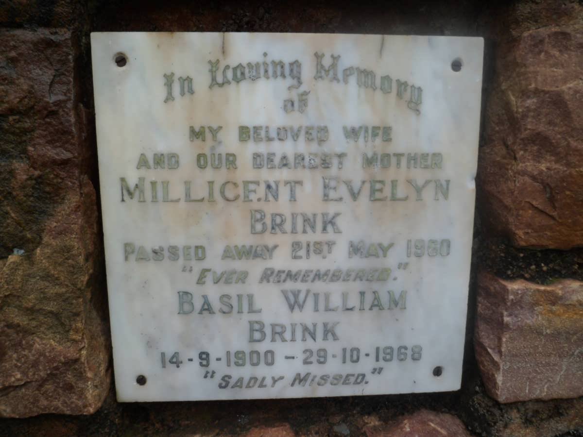 BRINK Basil William 1900-1968 &amp; Millicent Evelyn -1960