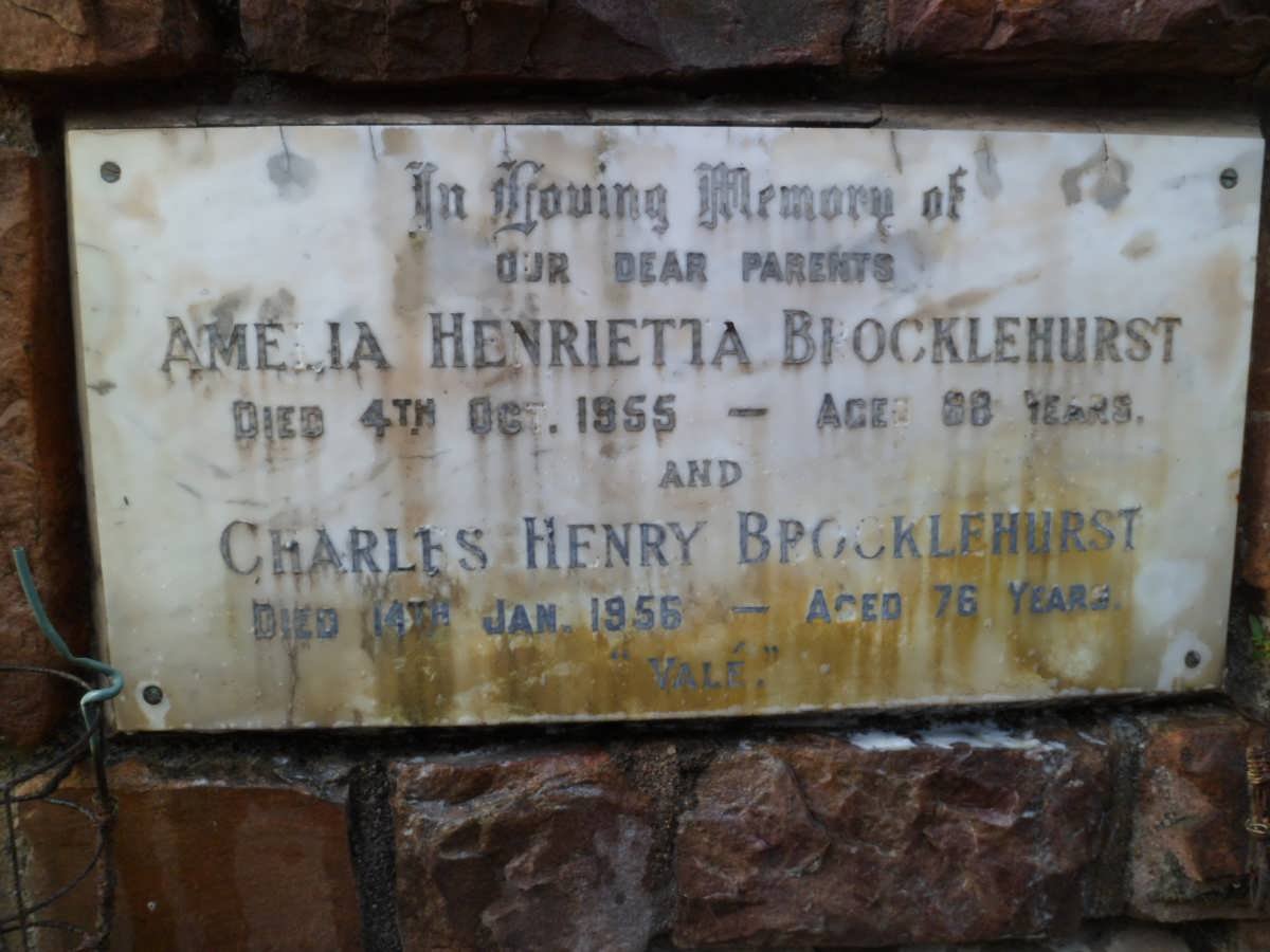 BROCKLEHURST Charles Henry -1956 &amp; Amelia Henrietta -1955