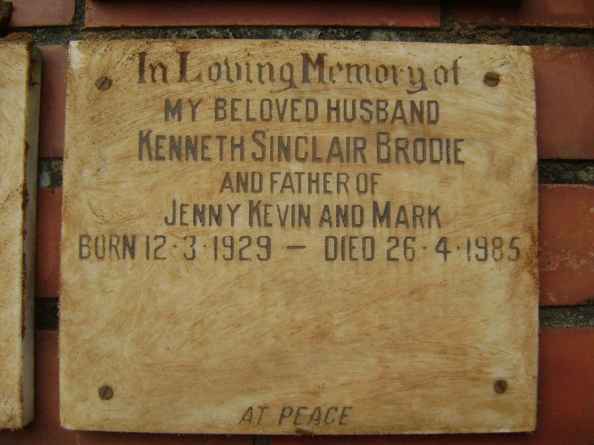 BRODIE Kenneth Sinclair 1929-1985