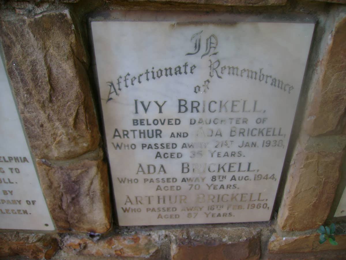 BRICKELL Arthur -1960 &amp; Ada -1944 :: BRICKELL Ivy -1938
