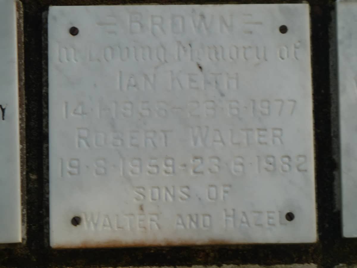 BROWN Ian Keith 1956-1977 :: BROWN Robert Walter 1959-1982