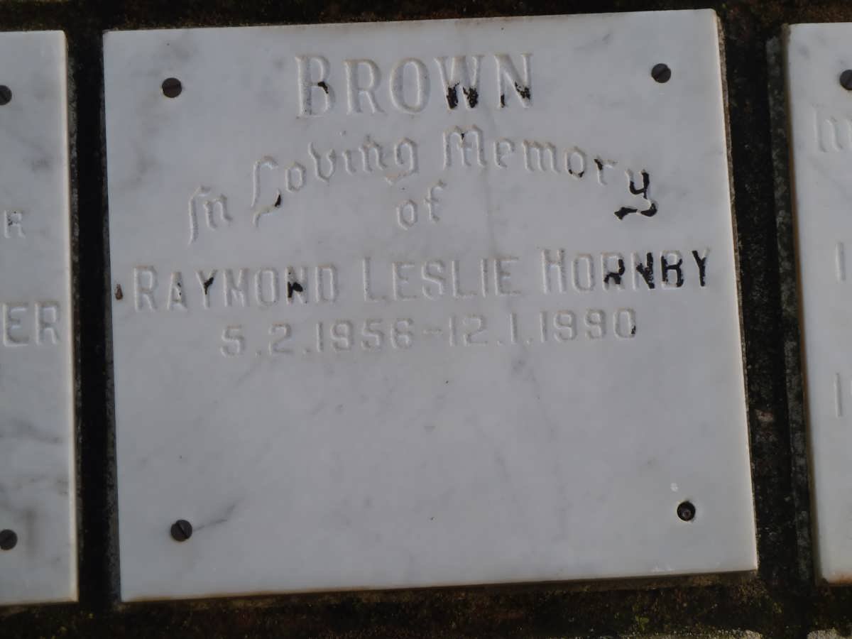BROWN Raymond Leslie Hornby 1956-1990