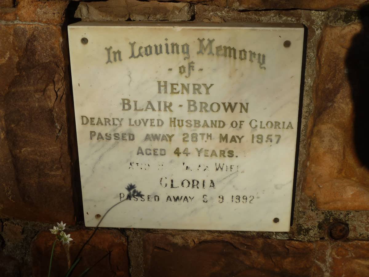 BROWN Henry, BLAIR -1957 &amp; Gloria -1992