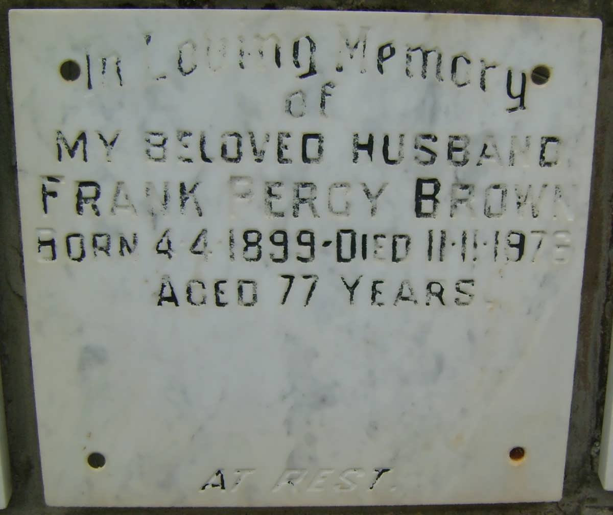 BROWN Frank Percy 1899-1976