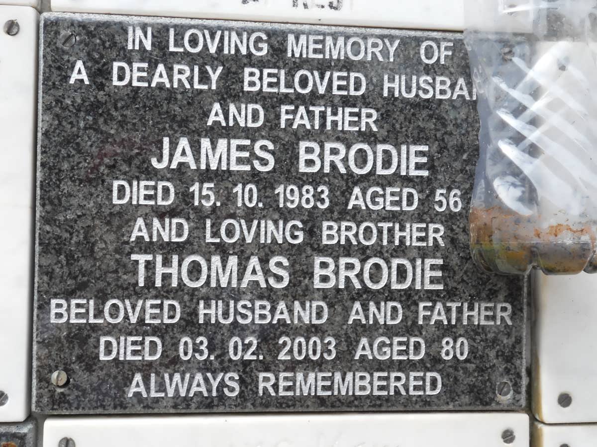 BRODIE James -1983 :: BRODIE Thomas -2003