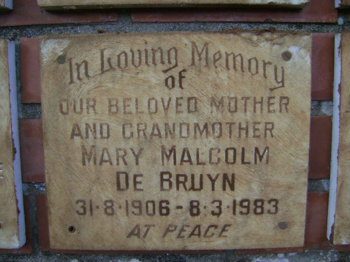 BRUYN Mary Malcolm, de 1906-1983