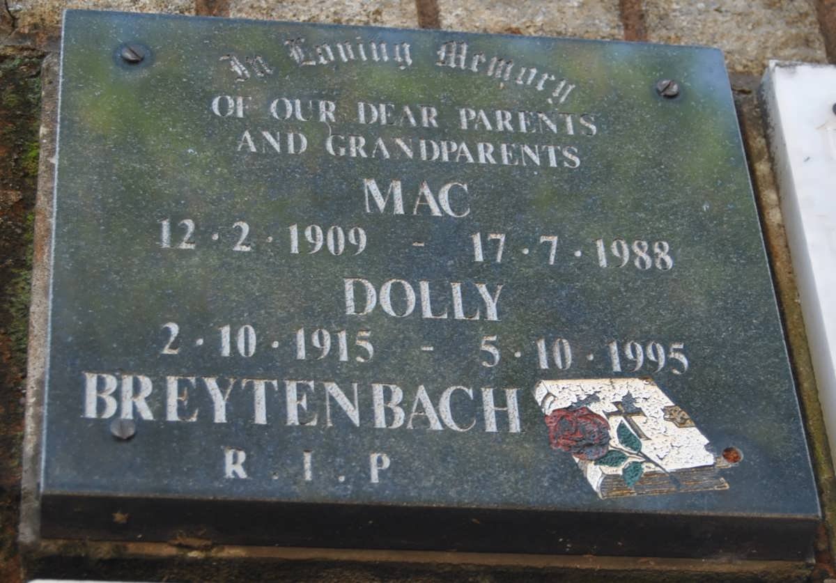 BREYTENBACH Mac 1909-1988 &amp; Dolly 1915-1995