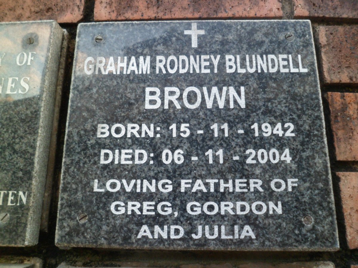 BROWN Graham Rodney Blundell 1942-2004