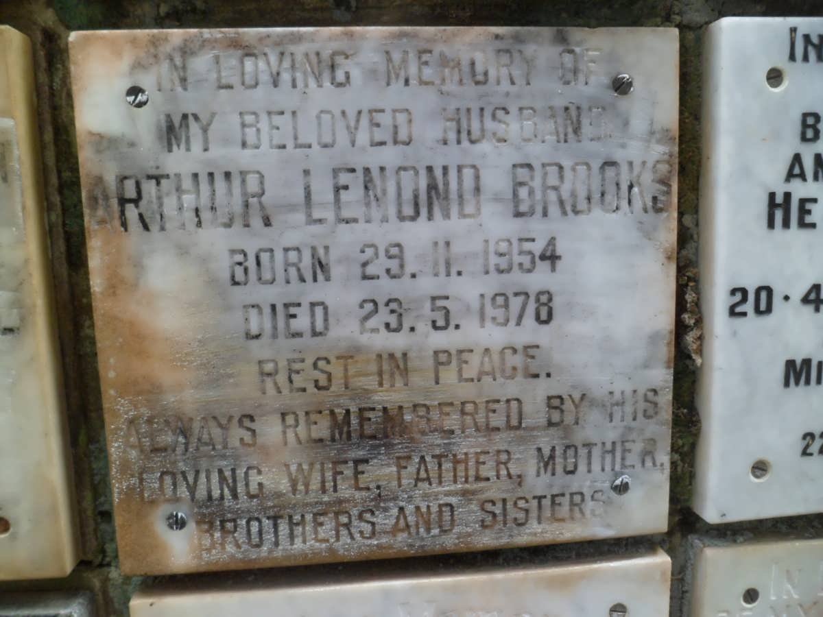 BROOKS Arthur Lenond 1954-1978