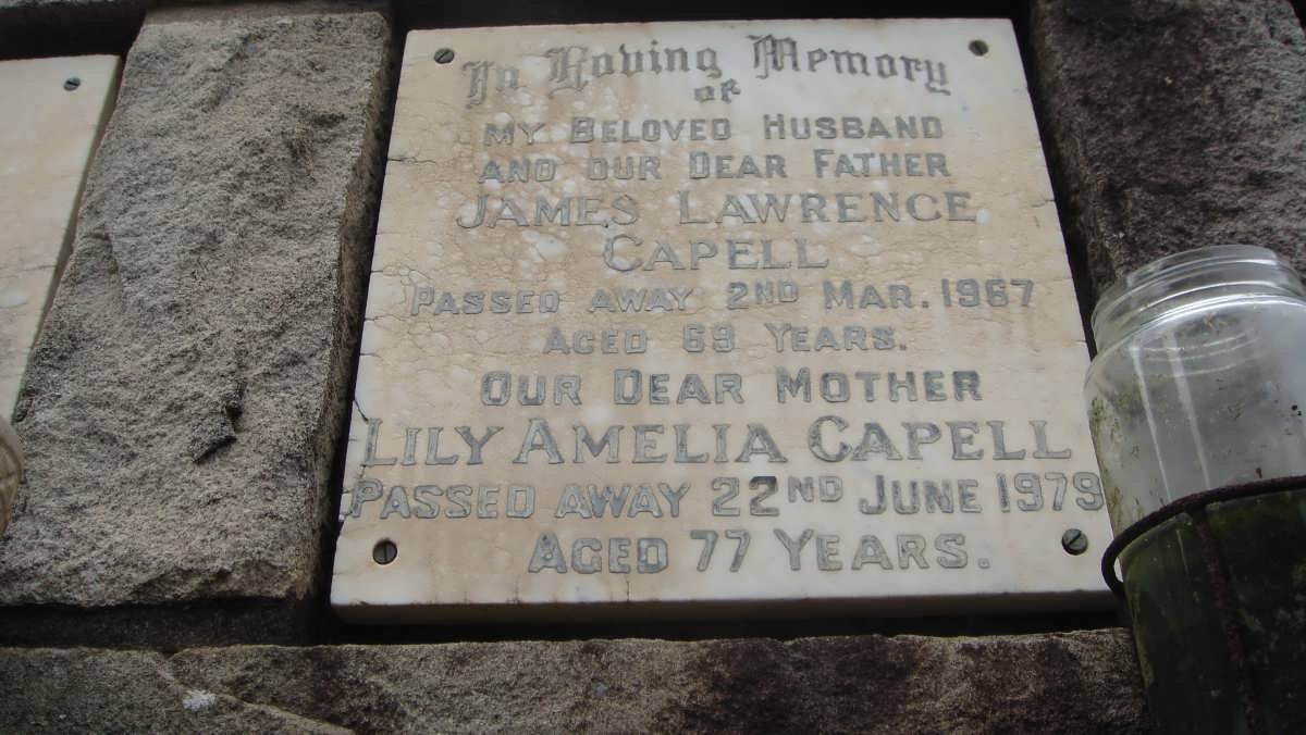 CAPELL James Lawrence -1967 &amp; Lily Amelia -1979