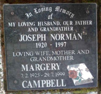 CAMPBELL Joseph Norman 1920-1997 &amp; Margery 1925-1999