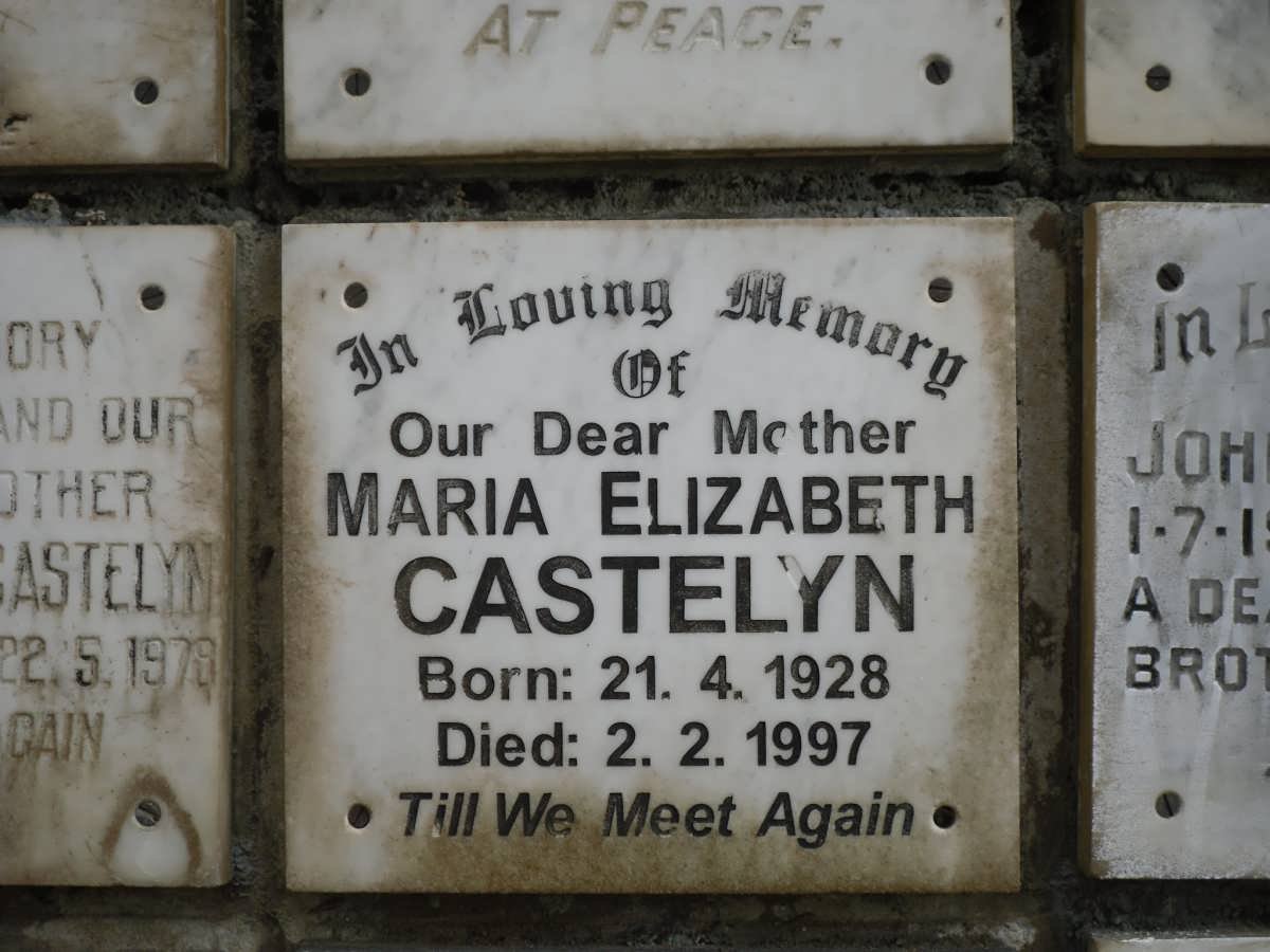 CASTELYN Maria Elizabeth 1928-1997