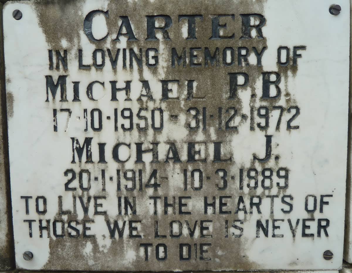 CARTER Michael J. 1914-1989 :: CARTER Michael P.B. 1950-1972