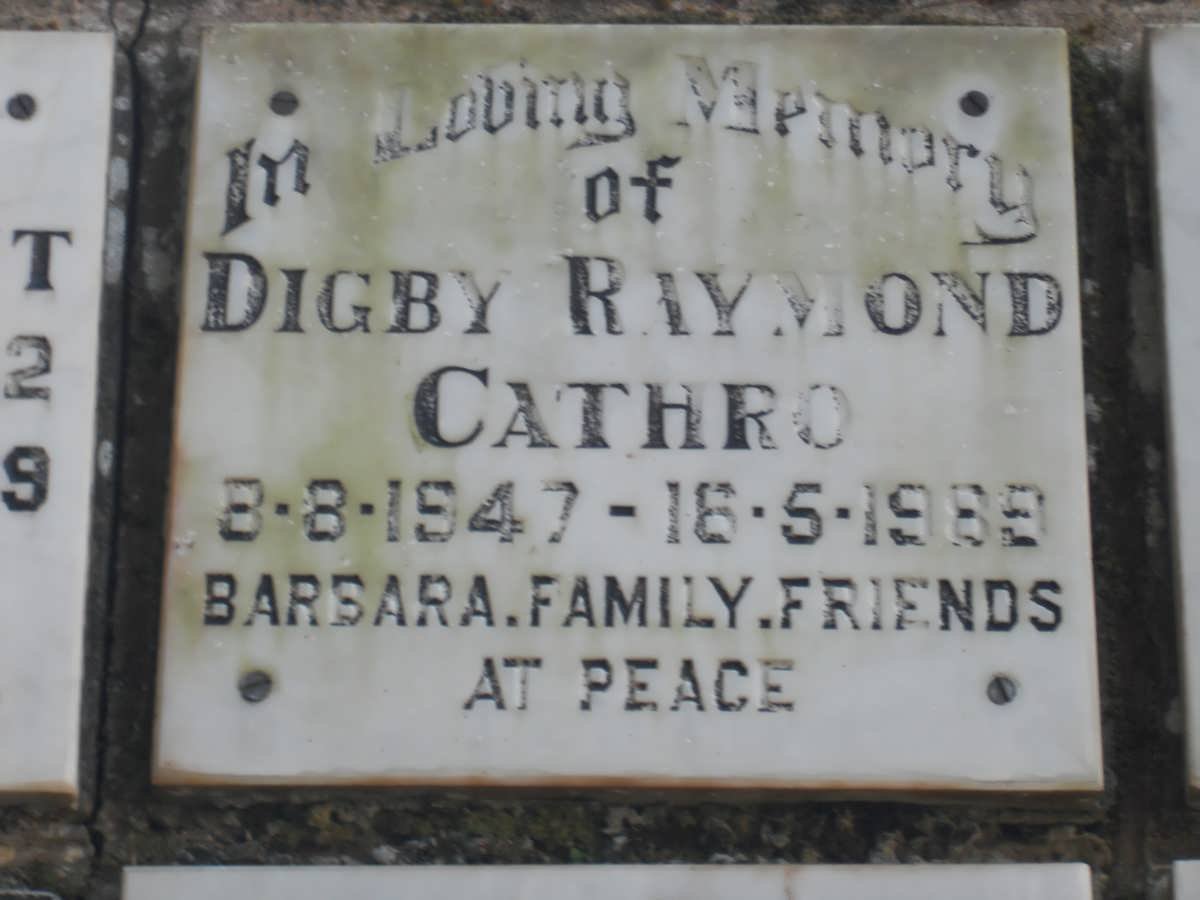 CATHRO Digby Raymond 1947-1989