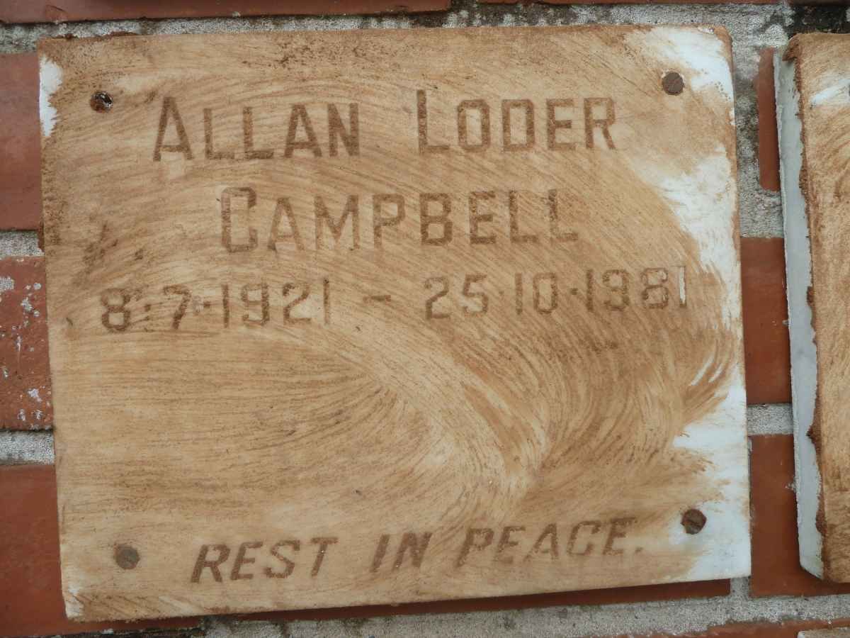 CAMPBELL Allan Loder 1921-1981