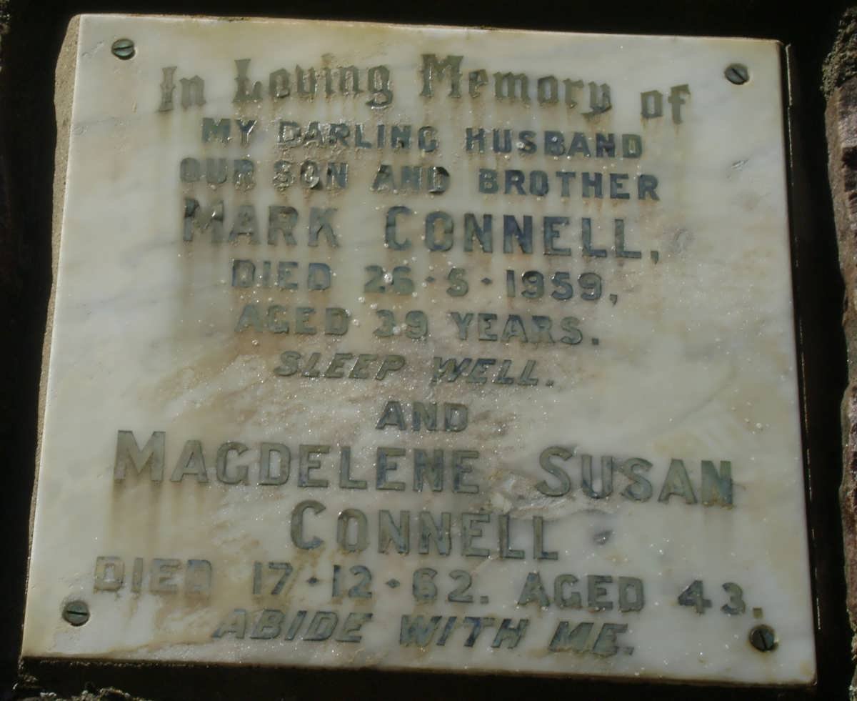 CONNELL Mark -1959 &amp; Magdelene Susan -1962