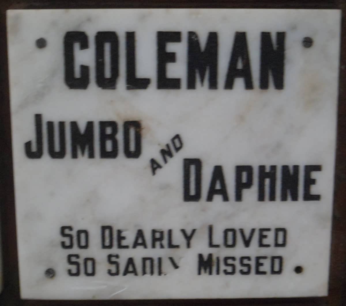 COLEMAN Jumbo &amp; Daphne