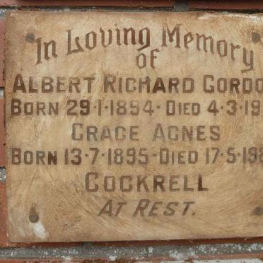 COCKRELL Albert Richard Gordon 1894-1971 &amp; Grace Agnes 1895-1983