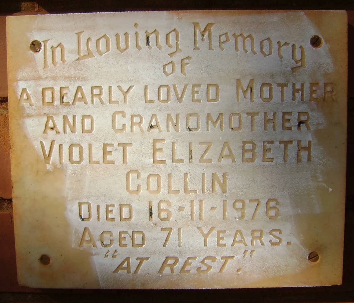 COLLIN Violet Elizabeth -1976