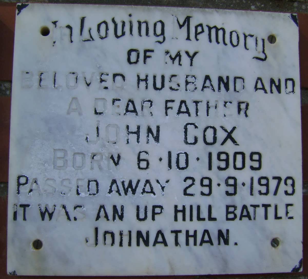 COX John 1909-1979