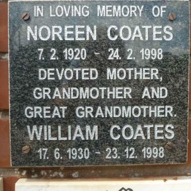 COATES William 1930-1998 :: COATES Noreen 1920-1998