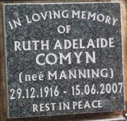 COMYN Ruth Adelaide nee MANNING 1916-2007