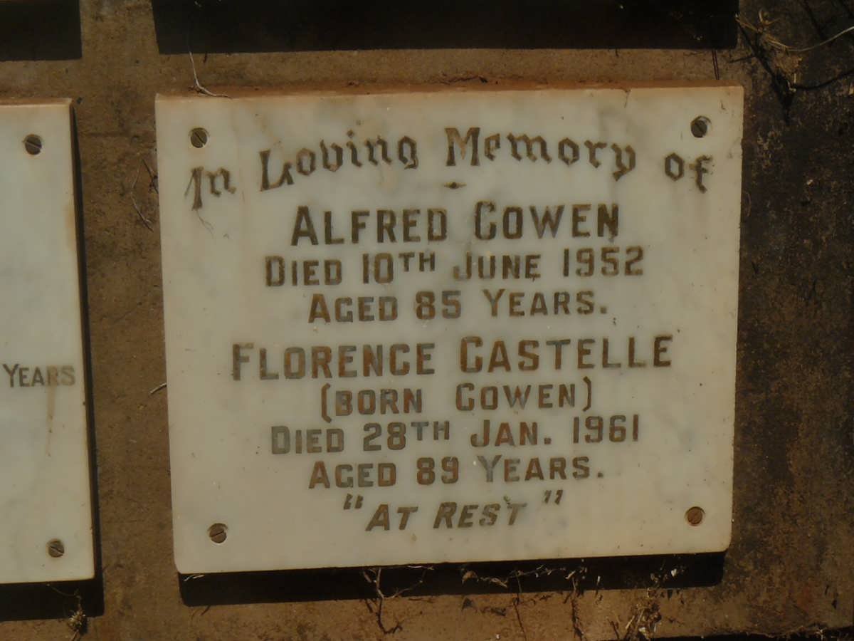 COWEN Alfred -1952 :: COWEN Florence Castelle  -1961
