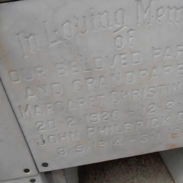 COLE John Philbrick 1914-1980 &amp; Margaret Christine 1920-1973