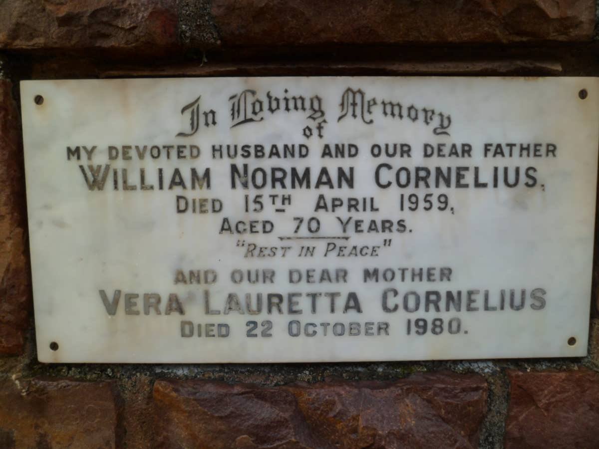 CORNELIUS William Norman -1959 &amp; Vera Lauretta -1980