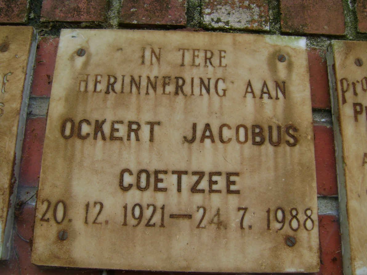 COETZEE Ockert Jacobus 1921-1988