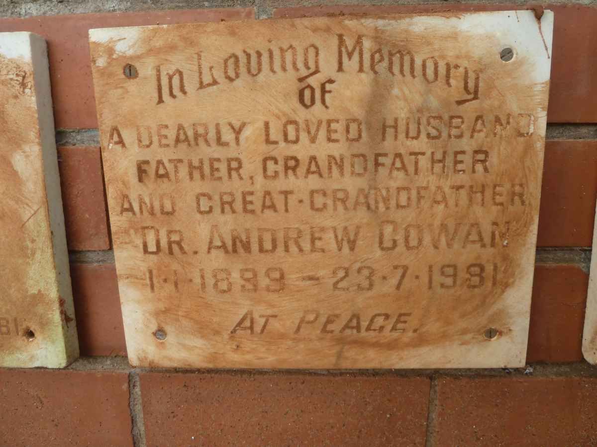 COWAN Andrew 1899-1981