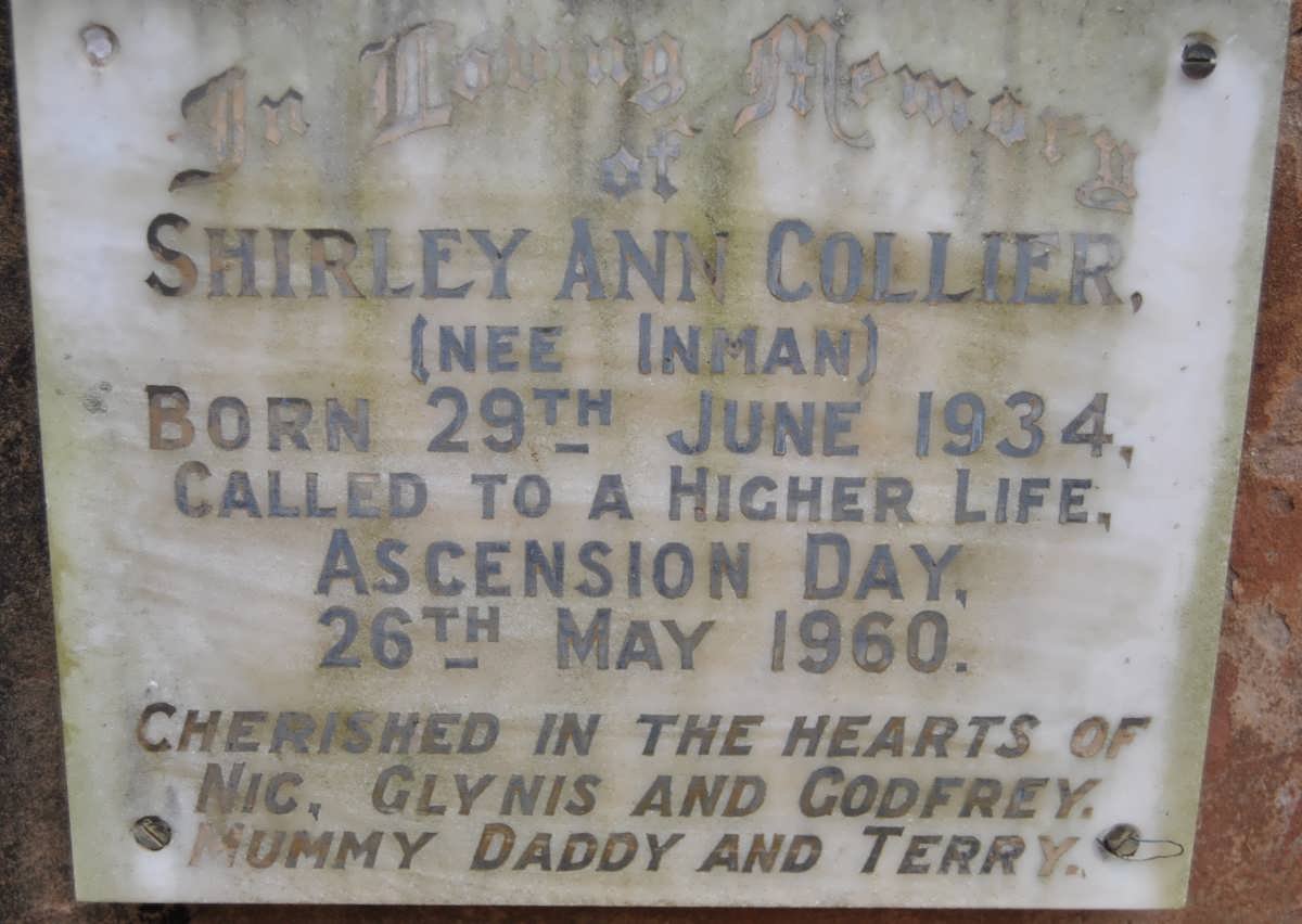 COLLIER Shirley Ann nee INMAN 1934-1960