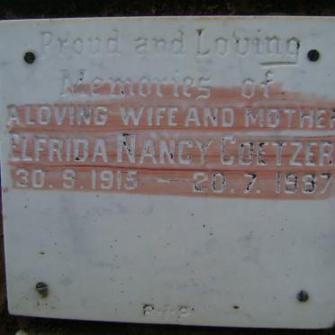 COETZER Elfrida Nancy 1915 -1987