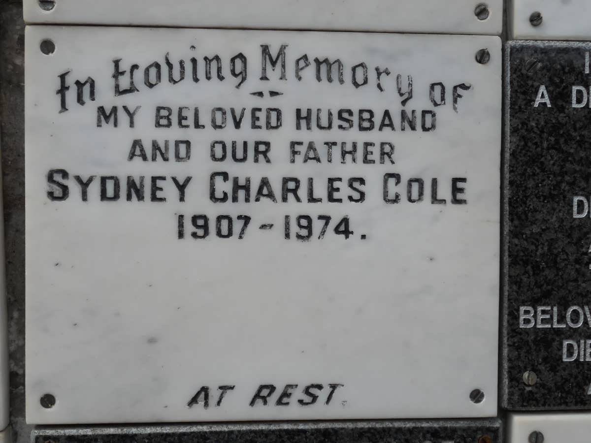 COLE Sydney Charles 1907-1974