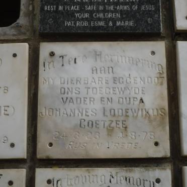 COETZEE Johannes Lodewikus 1923-1978