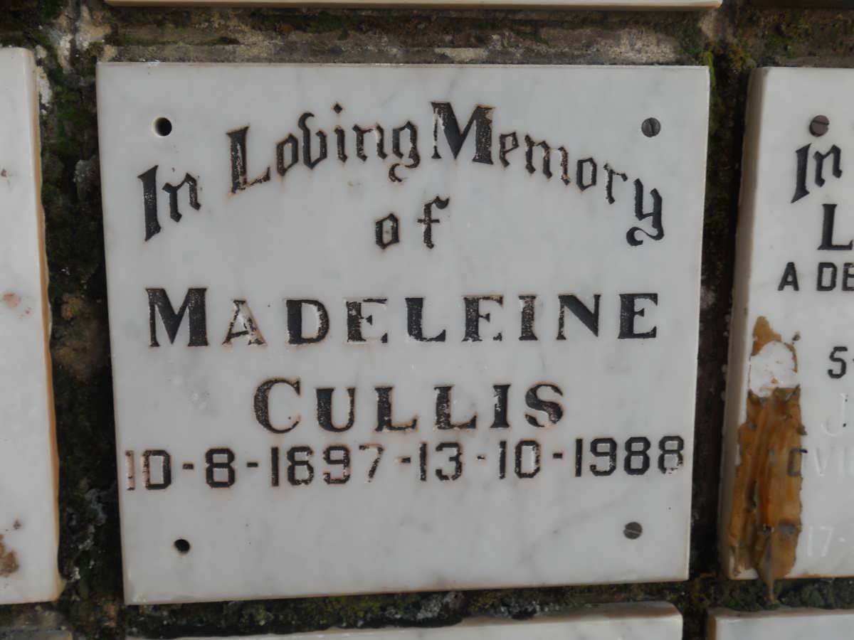 CULLIS Madeleine 1897-1988