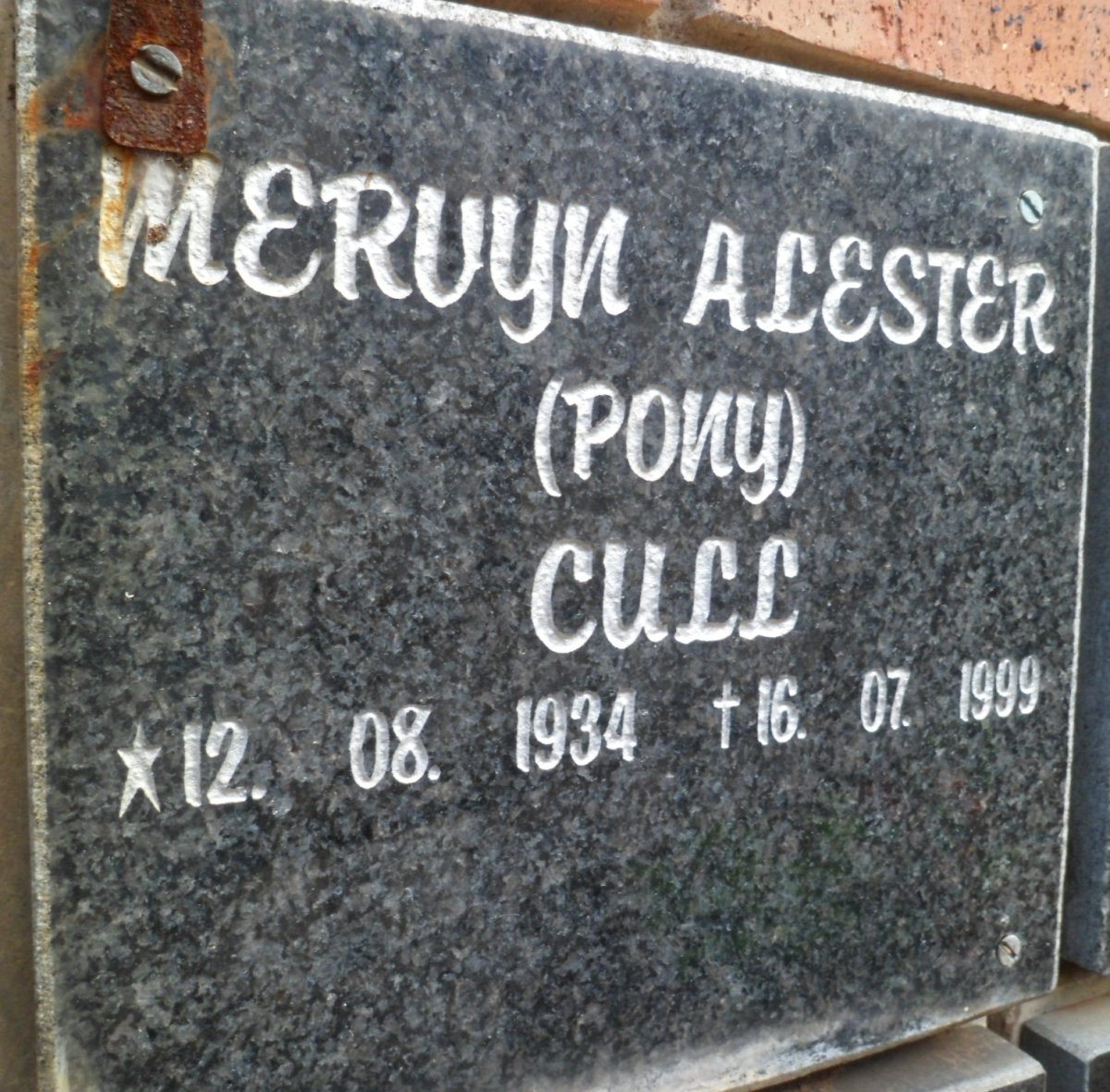 CULL Mervyn Alester 1934-1999